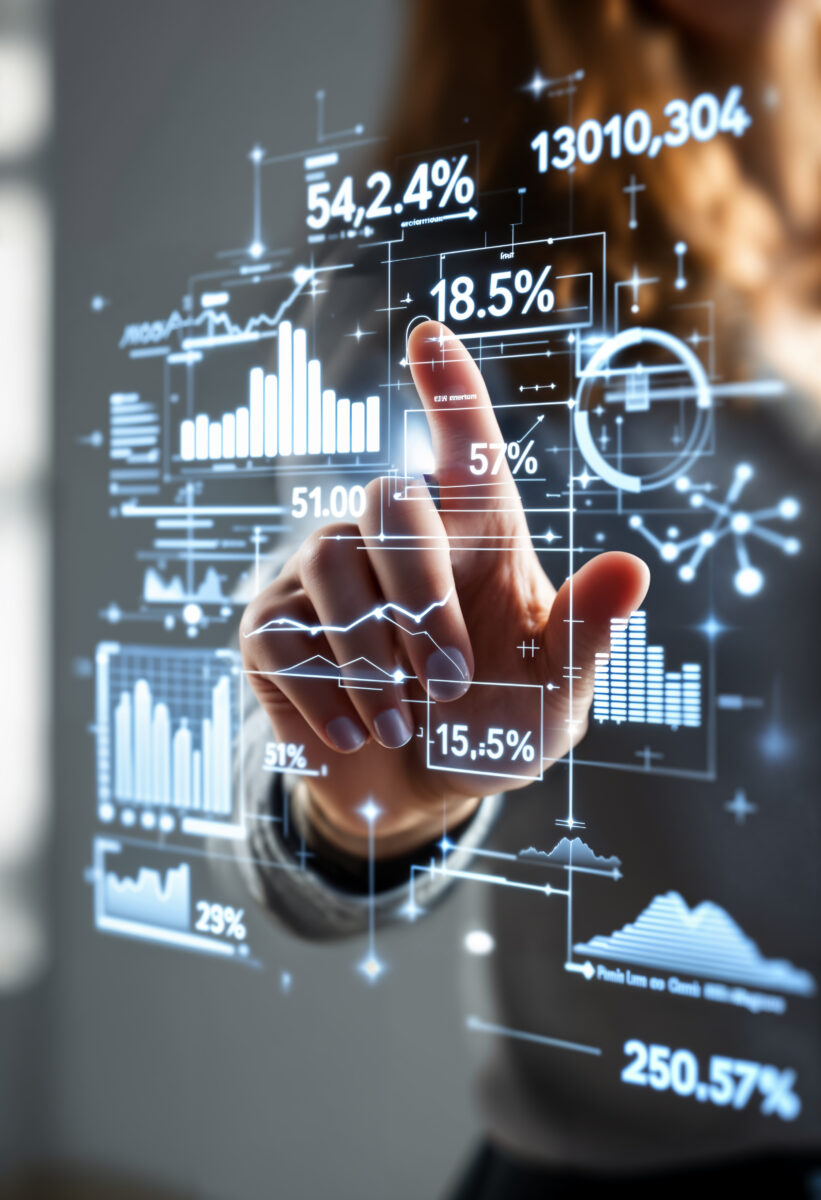 Person checking AI analitics