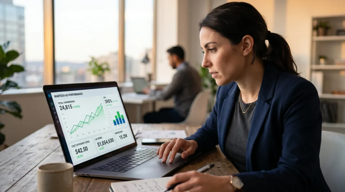 A salesperson talks with a customer while an emotionally intelligent AI analyzes the customer's intent, history, and behavior to suggest the next best course of action