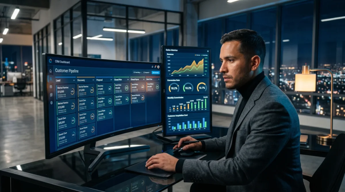 Visualización de un equipo comercial usando métricas en tiempo real para mejorar conversión y seguimiento