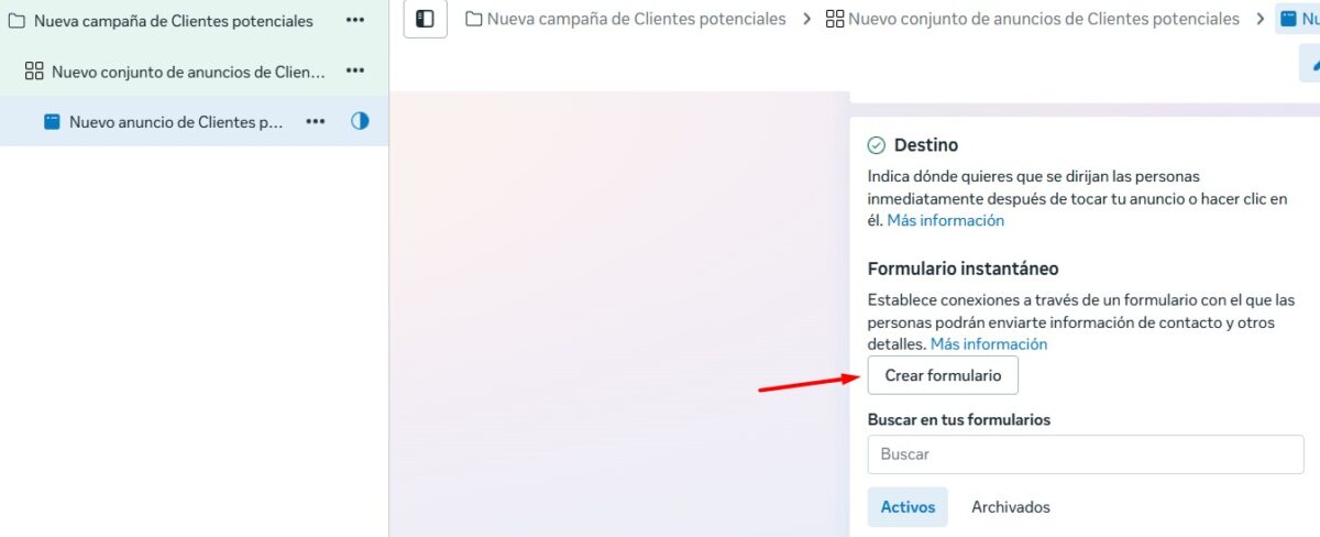 Guarda los datos de tus clientes potenciales con formularios instantaneos de Meta