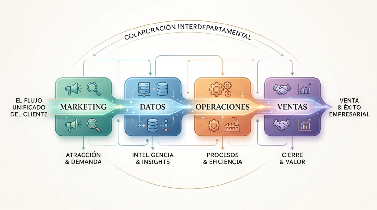 Marketing, ventas, datos y operaciones conectados para mejorar la eficiencia y acelerar el crecimiento empresarial