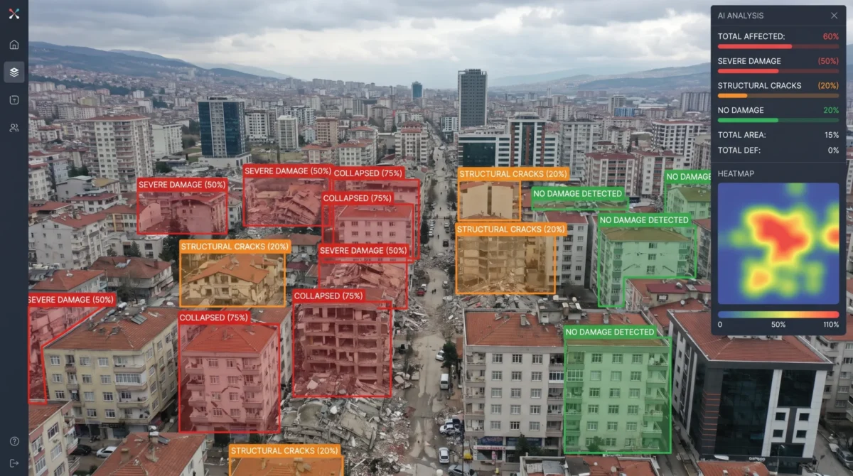 La inteligencia artificial puede analizar imágenes de drones y satélites para identificar daños en edificios después de un terremoto