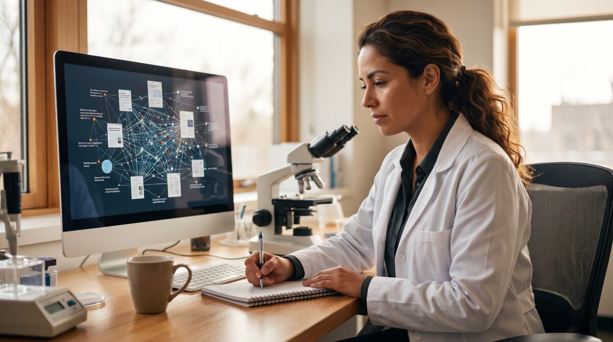 La inteligencia artificial puede ayudar a los investigadores a explorar grandes cantidades de conocimiento y encontrar conexiones entre distintas investigaciones.
