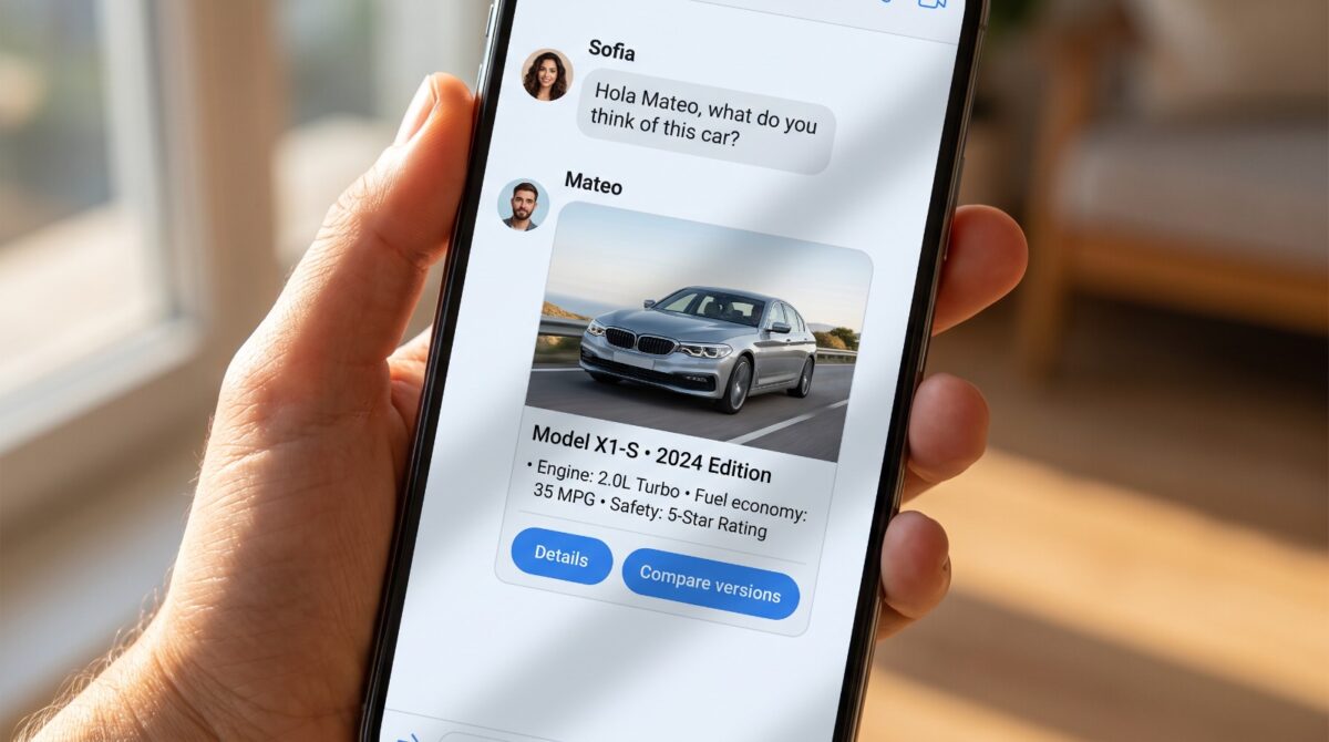 Comparing vehicles at a dealership to understand their differences and choose the option that best meets customers' needs.